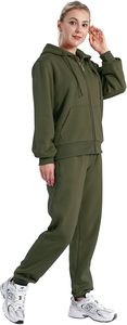 Ensemble sweat à capuche zippé et pantalon de survêtement athlétique en velours pour femme - Product Image 3