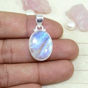 Regalo de la mejor calidad para niñas, colgante de diseño Simple de Plata de Ley 925, colgante de collar de piedras preciosas de piedra lunar con joyería de sello 925 - Product Image 3
