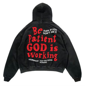 Pull à capuche femme surdimensionné 100% coton automne grande taille Style Hip Hop aspect lavé Logo personnalisé impression Streetwear Plus - Product Image 4