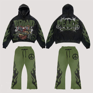 MOVATEXTILE personalizado de talla grande Fitness Jogging conjuntos 100% algodón de secado rápido transpirable Sun Faded chándales para hombres de invierno - Product Image 1