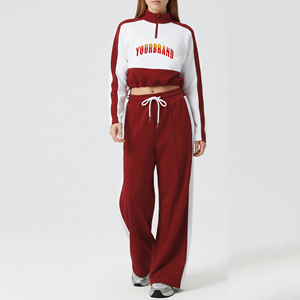 Conjunto Deportivo de Dos Piezas para Mujer, de Algodón Europeo, Estilo Chic Europeo, Etiqueta Privada, Fabricación OEM - Product Image 4