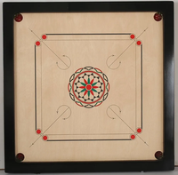 Jeu de Carrom Portable en Bois Classique avec Design de Poche, Bâtons de Jeu, Pièces, Reine et Striker - Taille/Couleur/Logo Personnalisables, Résistant à l'Eau
