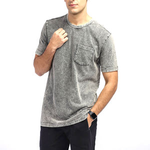 Camiseta con estampado de lavado ácido de gran tamaño de algodón 100% para hombre, diseño personalizado, ajuste holgado, hombros caídos, secado rápido, peso pesado - Product Image 1