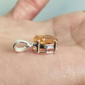Collier avec pendentif en citrine, pierre précieuse ovale, argent sterling 925, pierre de naissance de novembre, bijoux élégants, cadeau pour femmes - Product Image 4