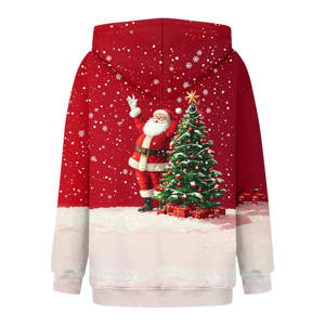 Sudadera con capucha de manga larga con estampado de sublimación personalizada de talla grande para mujer - Product Image 2