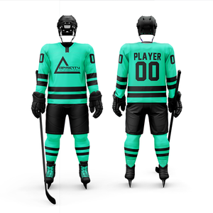 Maillots de hockey sur glace personnalisés en polyester/coton, uniformes d'équipe sublimés, fabricant OEM ODM en gros, doux, respirants, 220g - Product Image 5