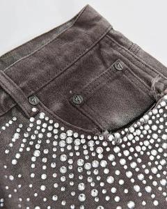 กางเกงขาสั้นผ้ายีนส์ของผู้ชายกางเกงขาสั้นผ้าฝ้าย100% 2025ซักแบบกำหนดเองมีสไตล์ - Product Image 4