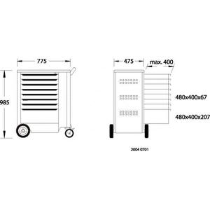 Carrito de Herramientas Gedore de 8 Cajones, 985x775x475mm, Gabinetes para Herramientas - Product Image 5