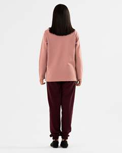 Sudadera de Mujer Elegante de Cuello Alto Acanalado, Color Rosa Pálido, Manga Larga, Textura Suave, Venta Directa de Fábrica en Pakistán - Product Image 2