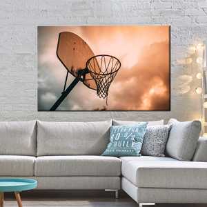 Toile d'art imprimée élégante : inspiration basket-ball, affiche de bureau idéale, 1P : encadrée - Product Image 1