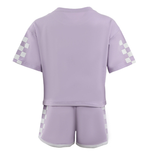 Léger été enfants survêtement à capuche à manches courtes pantalon ensemble respirant solide motif grande taille imprimé conception pour les enfants - Product Image 6