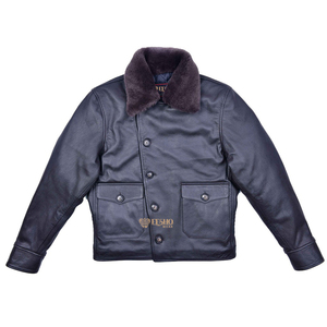 Fivestar 1940s แจ็คเก็ตหนังสไตล์ย้อนยุคสำหรับผู้ชายแจ็คเก็ตหนังครึ่งเข็มขัดหนังแพะแท้สไตล์วินเทจ gunrunner เสื้อนอกคลาสสิก - Product Image 3