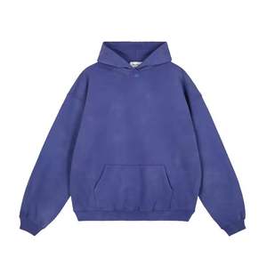 Sudadera con capucha informal de invierno sólida de gran tamaño, Jersey cuadrado gráfico personalizado, sudaderas con capucha transpirables de lavado ácido pesado Vintage para hombre - Product Image 4