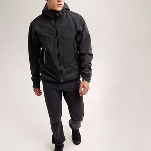 Veste coupe-vent de sport pour homme avec logo personnalisé OEM, taille plus, fermeture éclair longue, respirante, en coton, toutes saisons, style streetwear - Product Image 3