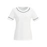 เสื้อโยคะสีขาวนวลลายทางสีดำ รุ่น E-3121 (L) แบบตัดเย็บ - Product Image 1
