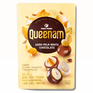Fournisseur Exportateur Vietnamien OEM/ODM Chocolat Dragee Pur Halal Amer Doux 75G avec Mélange d'Amandes, Noix de Cajou et Noix de Macadamia enrobées – Nouveauté ! - Product Image 1