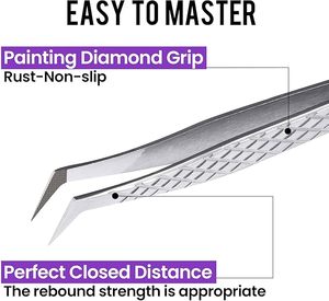 Pinzas de extensión de pestañas de acero inoxidable sostenibles pulidas en plata OEM pinzas de pestañas con logotipo privado punta de fibra - Product Image 4