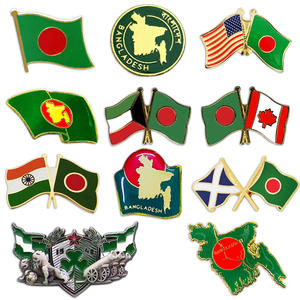 Combo de mapa de doble bandera de Bangladesh personalizado, alfileres de solapa de aleación, insignias, símbolo GEOGRÁFICO NACIONAL, regalos de vacaciones, recuerdos, uso gubernamental - Product Image 1
