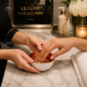 DIVRIS Bol de manucure professionnel en cuivre fait main, design moderne et écologique, emballé en boîte pour les fournitures d'art des ongles à domicile - Product Image 3