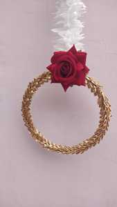 Colgante de pared con anillo Rosa FestiveFlor artificial Boda India Navidad India Cuerdas Regalos Colgante de pared Guirnalda de flores - Product Image 3
