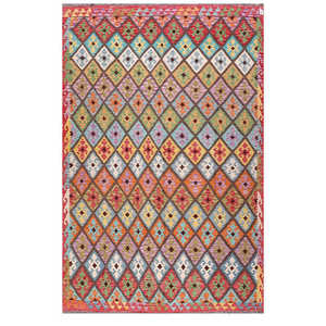 Alfombra Kilim de Maimana, Afganistán, 349 x 231 cm - Product Image 1