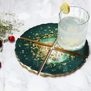 Posavasos epoxi de resina con diseño de flores de alta calidad para posavasos de resina para decoración del hogar al por mayor por Artesanías Taqi - Product Image 4