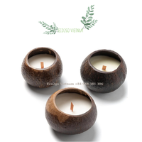 Cáscara de coco ecológica vietnamita para hacer velas/cuencos de velas de coco en bolsas de lino precio barato de Eco2go Vietnam