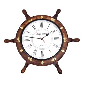 Venta caliente Reloj de pared náutico de diseño antiguo personalizado Reloj de pared pulido dorado brillante a precio mayorista. - Product Image 5