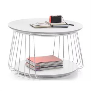 Table d'appoint ronde en bois de bonne qualité au design tendance avec base en fil métallique Meubles fantaisie Desig à prix abordable - Product Image 4