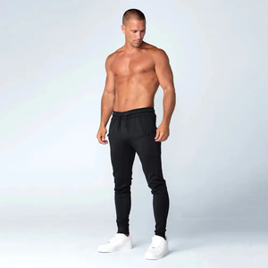 Pantalon de survêtement décontracté de qualité supérieure pour homme avec doublure polaire à la taille moyenne et aux chevilles élastiques-Pantalon de jogging en coton à 100% pour la salle de sport et la piste - Product Image 4
