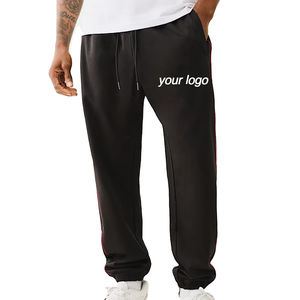 Pantalones Deportivos Holgados de Lona Gris con Doble Cintura, 100% Algodón, Estilo Casual, Pantalones de Calle Acampanados para Hombre - Product Image 1
