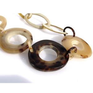 สร้อยคอโซ่ฮอร์นธรรมชาติโทนสีเอิร์ธโทนสำหรับผู้หญิงเครื่องประดับแบบโซ่รูปเขาควายแท้เครื่องประดับแฟชั่น - Product Image 2