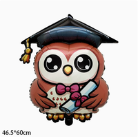 Ballons en aluminium de graduation Classe de 2026 Marque MIQI Option Logo Personnalisé Plusieurs Designs Chapeau de diplômé et Étoile pour Décorations de Fête