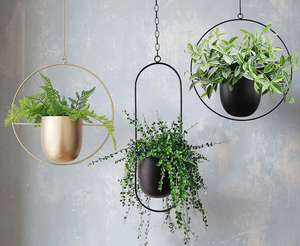 Maceta pequeña de Metal montada en la pared, maceta colgante de cadena, redonda y Rectangular - Product Image 4