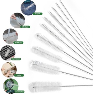 Brosse de nettoyage en gros pour pailles, 7,87 pouces de long, en acier inoxydable et nylon, pour pailles réutilisables - Product Image 3