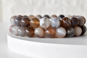 Wholesale Natural 8mm Botswana Agate <b>Healing</b> Crystal <b>Bracelet</b> for Meditation Jewelry - Product Image 5