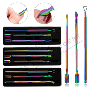 Empujador de cutículas de uñas con Mango antideslizante, removedor de piel muerta de doble punta de acero inoxidable, producto de manicura sostenible, empujador de cutículas - Product Image 5