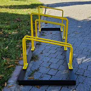 Support de stationnement pour 4 vélos en acier Eco Four, 150 x 40 cm, capacité de charge 4 vélos, réglable pour vélos de route - Product Image 4