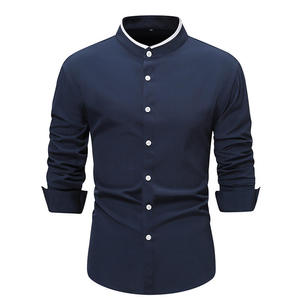 Chemise à manches longues en satin anti-rides pour homme, couleur unie, décontractée, grande taille, confortable, à porter au quotidien - Product Image 4