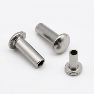 Rivet semi-tubulaire à tête ronde en acier inoxydable, rivet semi-tubulaire à tête bombée - Product Image 1