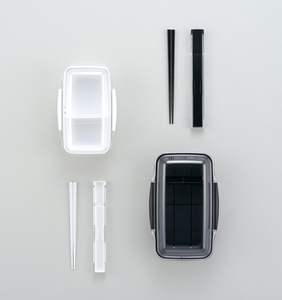 Fiambrera cuadrada KOMORI MONOTONE de 750ml, PP negro/silicona, ligera, duradera, portátil, ecológica, apta para lavavajillas, microondas - Product Image 2