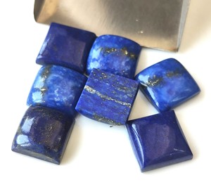 Venta al por mayor Natural azul lapislázuli cuadrado cabujón 3mm-20mm espalda plana piedras preciosas sueltas para la fabricación de joyas - Product Image 2