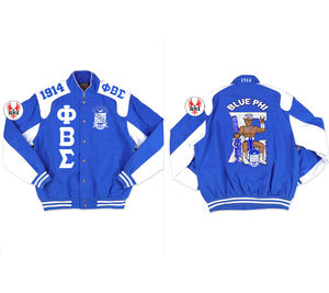 Chaqueta universitaria Phi Beta Sigma de alta calidad para hermandad fraternidad diseño de letras de invierno cuello alto estilo callejero OEM - Product Image 2