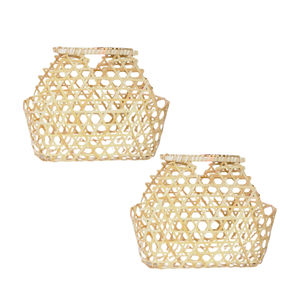 Panier cadeau en bambou tissé à la main durable, réutilisable et parfait pour les occasions spéciales et les événements, le stockage et la décoration intérieure. - Product Image 1