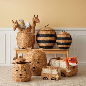 Handmade Natural Water Hyacinth Car-Shaped Storage <b>Basket</b> <b>Woven</b> <b>Baskets</b> for Home Toy Storage Kid-Friendly - Product Image 5