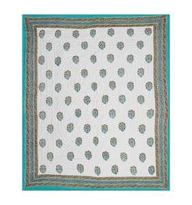 Juego de colcha acolchada con estampado de bloques de madera tradicional de algodón orgánico 100%, manta alta suave de tamaño doble para hoteles - Product Image 5