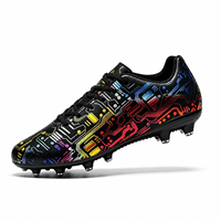 Chaussures de football unisexes à crampons longs pour terrain synthétique, tige en mesh respirant, doublure en maille, chaussures d'entraînement