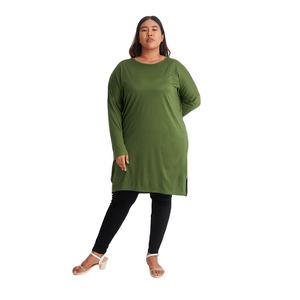 Blusa holgada de manga larga con cuello redondo para verano, Camisa larga para mujer, 2023 - Product Image 1