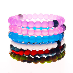Wholesale <strong>Custom</strong> Beaded <strong>Bracelets</strong> for Women &amp; Men Silicone Stretch <strong>Bead</strong> <strong>Bracelet</strong> Jewelry - Product Image 1