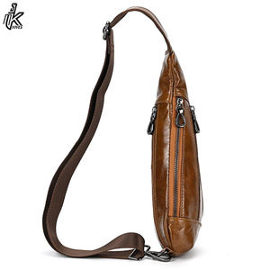 Sac de poitrine en cuir véritable pour hommes, nouveau Design, sac de jour à dos unique, sac de messager Vintage Cool - Product Image 2